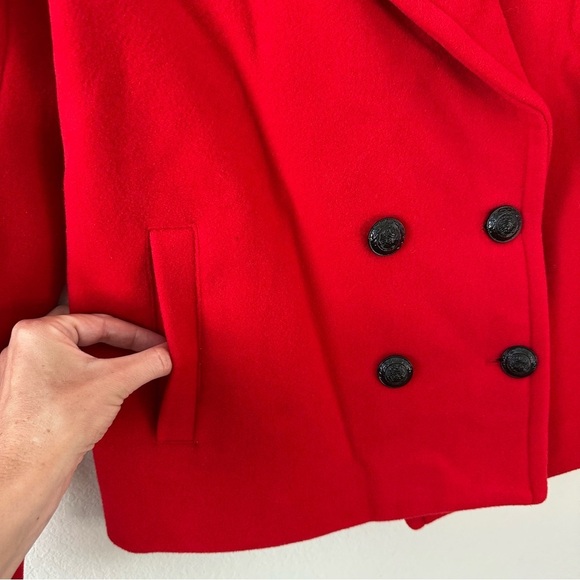 LAGENCE ATHENS CROPPED PEACOAT IN LAVA RED SZ US 4 - Picture 3 of 8